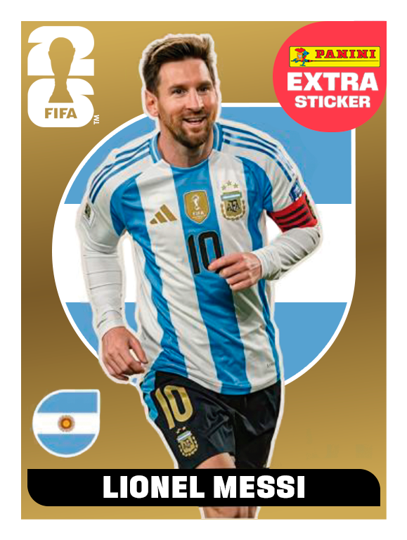 Figurinhas Legend Copa 2026 Extra Sticker Lionel Messi Ouro