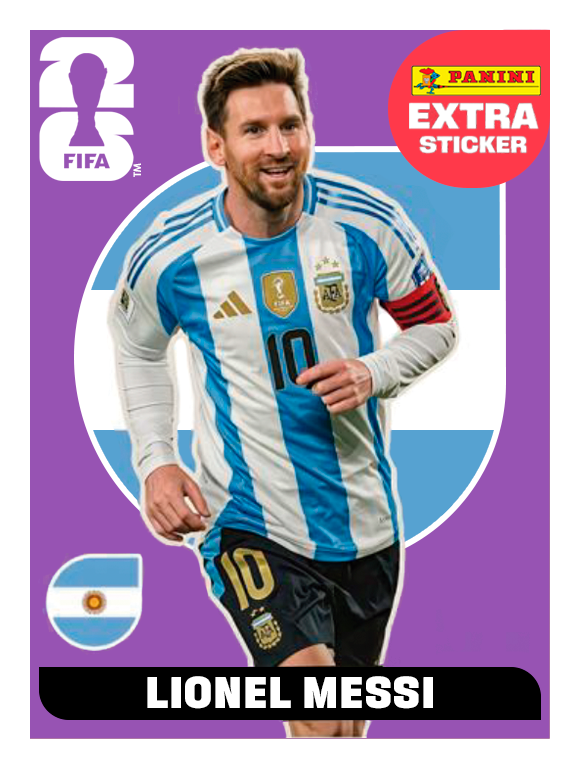 Figurinhas Legend Copa 2026 Extra Sticker Lionel Messi Lilás