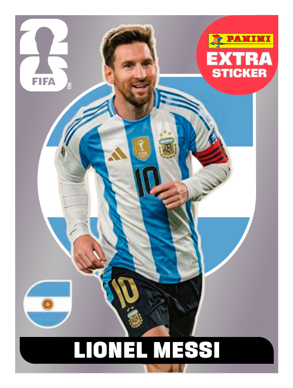 Figurinhas Legend Copa 2026 Extra Sticker Lionel Messi Prata
